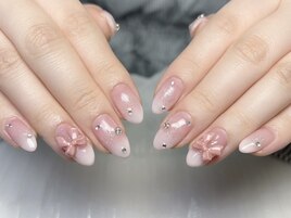 持ち込み綺麗可愛いリボンネイル