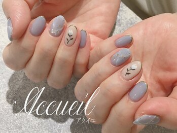アクイユ 銀座店(ACCUEIL)/手描きお花ネイル