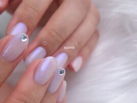 オーロラちゅるハートネイル