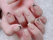 レアネイル 新宿(le'a nail)/ドットリボンネイル