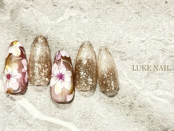 パラジェル・フィルイン導入店　LUKE NAIL Ginza【ルークネイルギンザ】/フローラルパターンデザイン