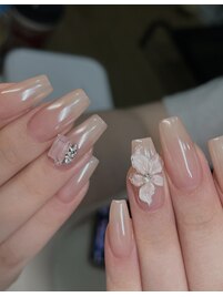 ニュアンス氷花ネイル