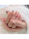 ピンクベージュ×パーツ