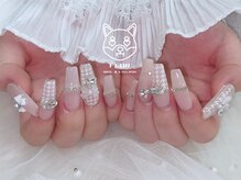 フロル(FLOR)/千鳥柄ネイル/ワンホン/ビジュー