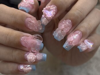 ピンクブルーグラデーション