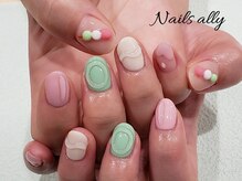 ネイルズアリー 立川店(Nails ally)/ぷっくり×うねうね×お花見