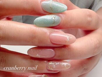 クランベリーネイル 代官山 恵比寿(cranberry nail)/リボン&すずらんアート