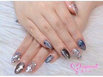 アヤネイル(ayanail)/マグネットミラーアートネイル!