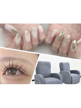 ネイル・アイメニューの同時施術が可能