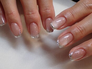 ララアンジュ(LaLa-Ange)/ガラスフレンチネイル