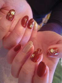 可愛いお正月ネイル