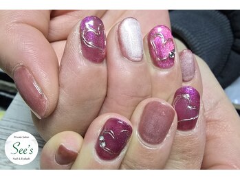 ネイル アンド アイラッシュ シーズ(See's)/2月おすすめネイル☆¥10000