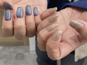 アイミーモア 国立店(aimer more)/マグネット☆ちぐはぐネイル