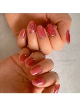 リアンスネイル ヴィヴィッド 岡山店(LianS nail ViViD)/ワンカラー＋アート