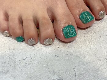 緑カラーネイル☆Miyako