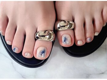 ネイルマジック 仙台一番町店(NAIL MAJIC)の写真/フットもニュアンスデザインが今っぽ!トレンドサンプル続々☆フットバス&丁寧なフットケア付FOOT定額¥8700~
