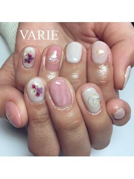ヴァリエ(VARIE)/ピンクフラワーネイル