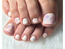 リエル(Riel)/たらし込み風フットネイル