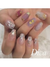 ネイルサロン ディーバ ギンザ(Nail salon Diva GINZA)/タテグラアシンメトリーネイル