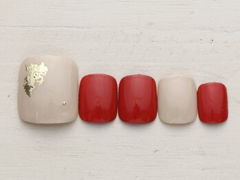 ネイルミックス 自由が丘店(Nail Mix)/バイカラー×金箔　4990円
