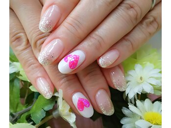 プルミエ ネイル(Premier Nail)/シルバーラメグラ＋ハートアート