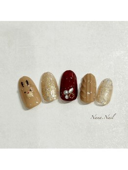 ナナネイル(Nana.Nail)/トナカイのクリスマスネイル♪