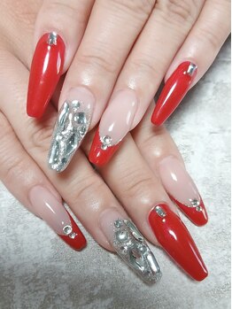 ラバーズネイル(Lover's Nail)/赤フレンチ