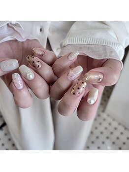 ドット/パール/インク/ブラウン