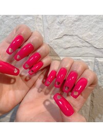 ハートくり抜きジェルチップ