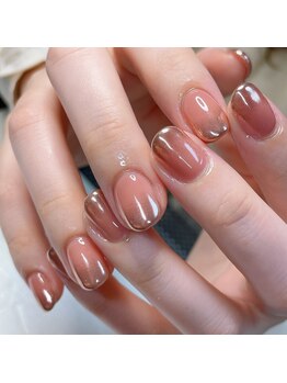 シュシュ(Chou chou)/コーラルピンク×ミラー