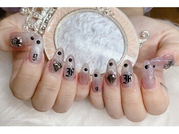 ヘブン ネイル 鶯谷(HEAVEN Nail)/ブラックレターネイル