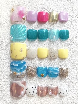 アイラッシュアンドネイルサロン ブエナ 高円寺店(Eyelash&Nail Salon Buena)の写真/高円寺/9時OPEN《FOOTトレンドネイル￥6480》高技術×丁寧なケア込でモチの良さも◎いつでも美しい足元に♪
