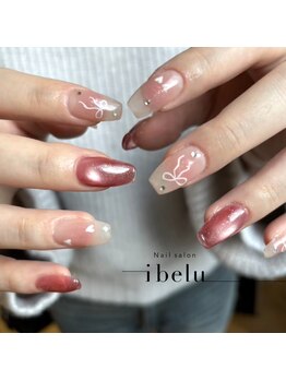 チーク　リボンネイル