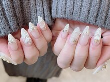 レアネイル 新宿(le'a nail)/ホワイトツイードネイル