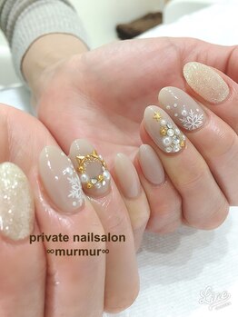 プライベート ネイルサロン マーマ(murmur)/雪の結晶ネイル
