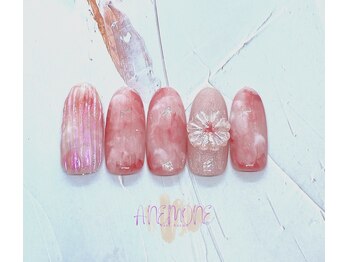 ぷっくりフラワーピンクネイル☆