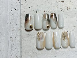 ニュアンスネイル×大理石ネイル
