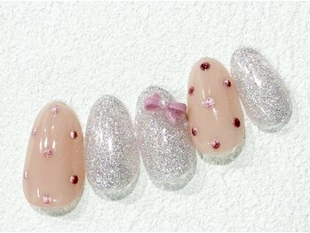 リベレ 心斎橋店(LIBELLE)/ドットリボンネイル/ワンホン