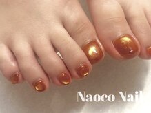 ナオコネイル(Naoco Nail)/夏＊フット＊オレンジマグネット