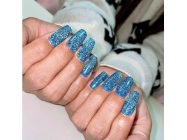 派手めブルーワンカラーネイル☆