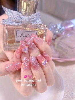 ピンクハルナネイル(pink haruna nail)の写真/人気NO.1！【キラキラお任せハンド12500円】ピンク×リボン、キラキラ×上品などお好みでお任せデザイン☆