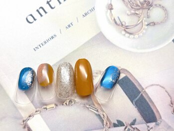 フルールソンネイル(fleur son nail)/10月定額シンプルアート