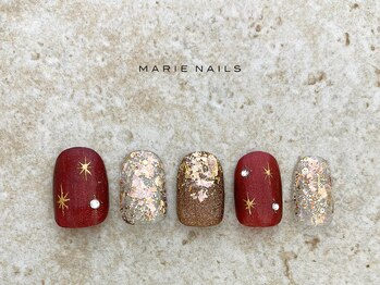 マリーネイルズ 表参道店(MARIE NAILS)/￥8800 キラキラ手描き　1120d