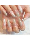クリアが涼しげ★大理石ネイル