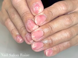桃ネイル/ショートネイル