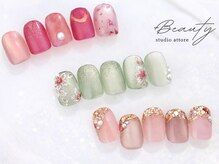 【Mii限定】トレンド×キラキラガーリーネイル