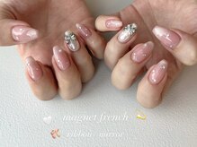 ランドネイル 天神(LANDNAIL)/マグネットフレンチ×ミラー*゜