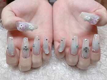 レアネイル 新宿(le'a nail)/ブルーチークネイル