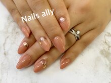 ネイルズアリー 立川店(Nails ally)/ミラー×シンプルネイル