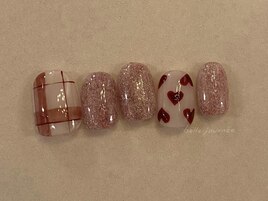 バレンタインネイル